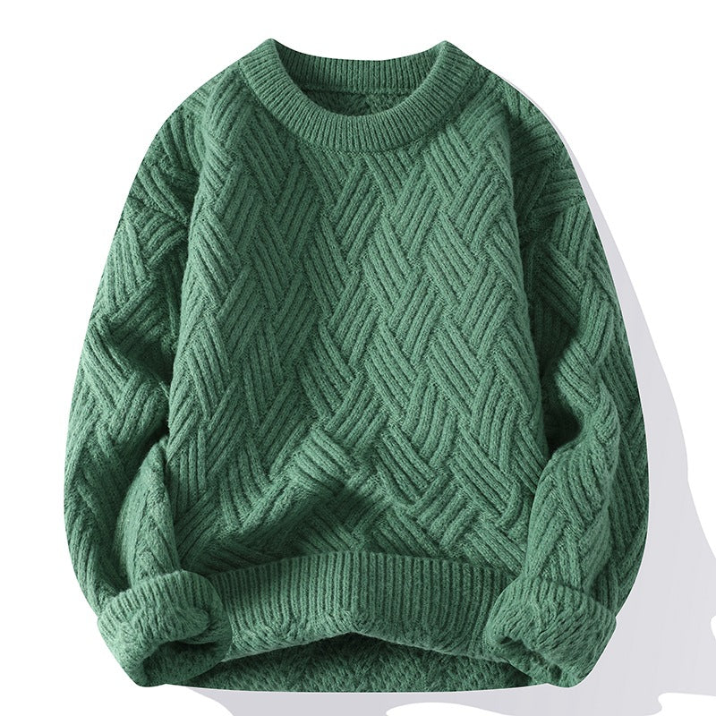 Green Wool Blend Mens Sweater HS Code 6109100000 - Customized Item