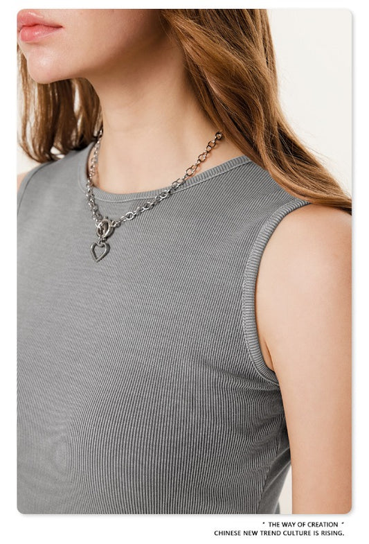 275 Gsm Slim Tanks Skinny Knitted Cotton Rib Vest