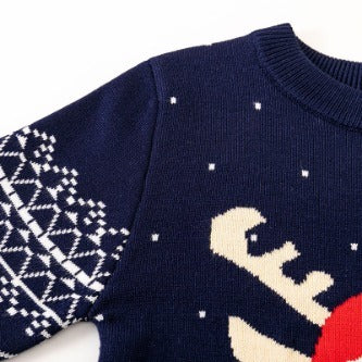 Children's Christmas Sweater Baby Cotton Jacquard Sweater Cartoon Knitted Sweater HS Code 6110200090 HS Code 6110200011 - Customized Item