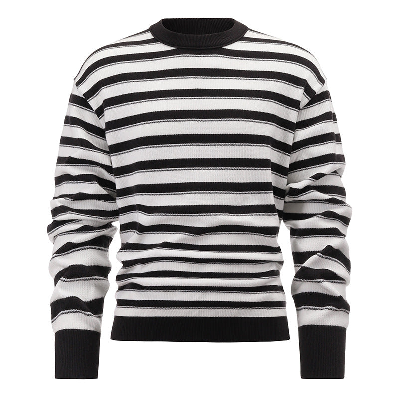 Jersey Knit Striped Mens Jumper Sweater  HS Code 6109100000 - Customized Item
