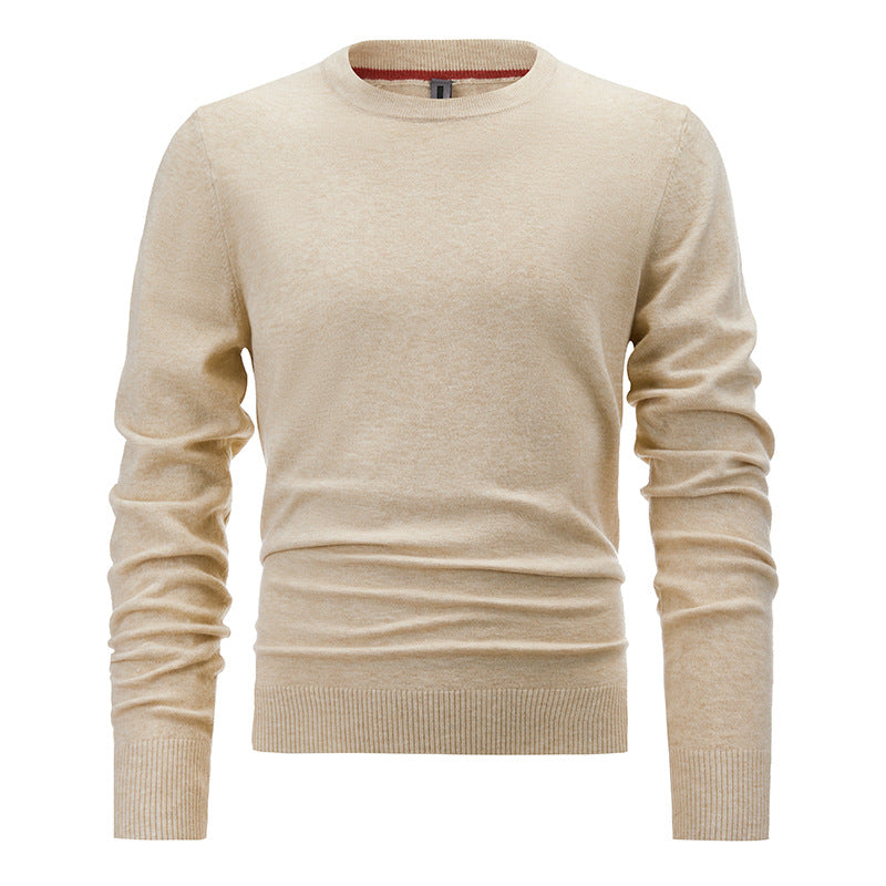 Cream Cashmere Mens Jumper Crewneck Sweater  HS Code 6109100000 - Customized Item