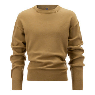 Green Brown Cashmere Mens Jumper Crewneck Sweater  HS Code 6109100000 - Customized Item